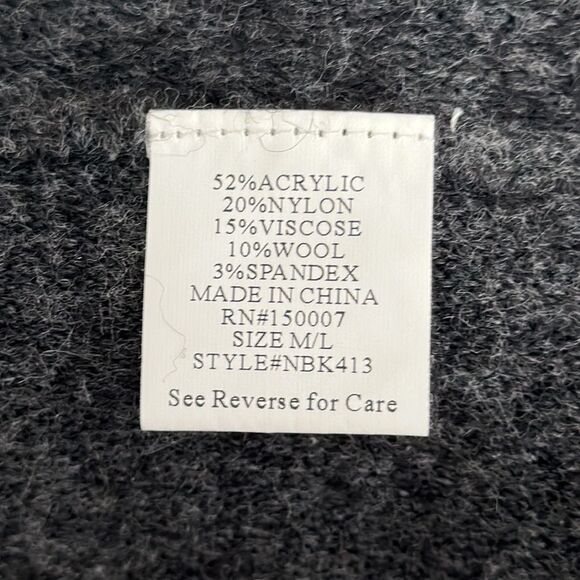 Veveret Women’s Wool Blend Grey Striped Open Front Pockets Cardigan Sweater M/L - Picture 8 of 13